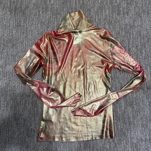 AFRM‎ Metallic Mesh Sheer Mockneck Top – NWT SIZE: LARGE - Picture 8 of 8